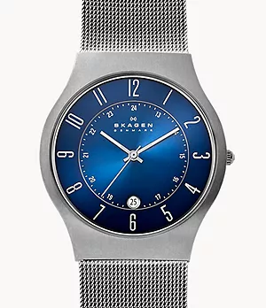 Sundby Titanium and Charcoal Steel Mesh Watch