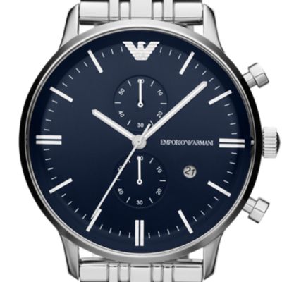 Emporio Armani Men's Two-Hand Steel Watch