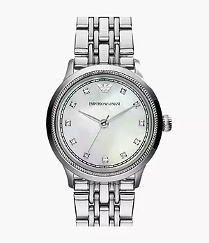 Emporio Armani Women's Three-Hand Stainless Steel Watch
