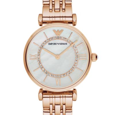 Emporio Armani Women's Two-Hand Rose Gold-Tone Steel Watch