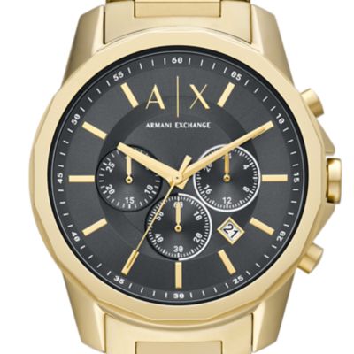 Armani Exchange Uhr Chronograph Edelstahl goldfarben