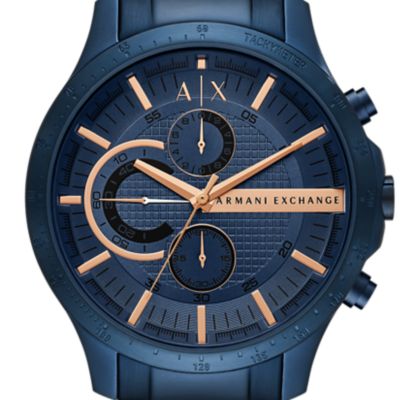 Armani Exchange Uhr Chronograph Edelstahl blau