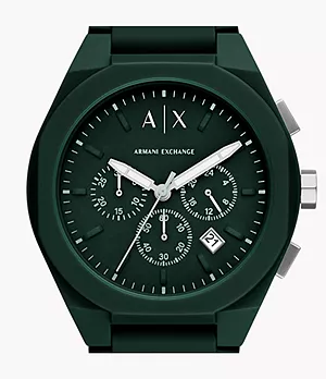 Armani Exchange Chronograph Green Silicone Watch