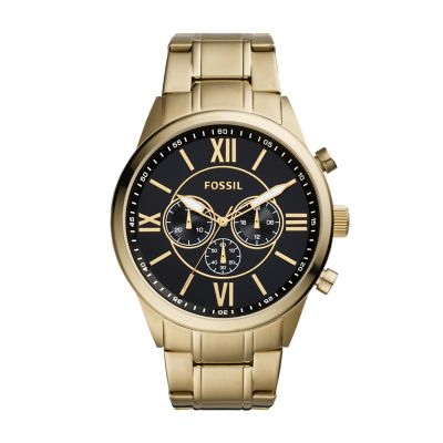 Flynn Chronograph Gold-Tone Stainless Steel Watch - Fossil