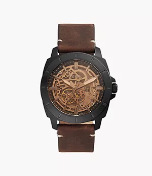 Privateer Sport Mechanical Brown Leather Watch