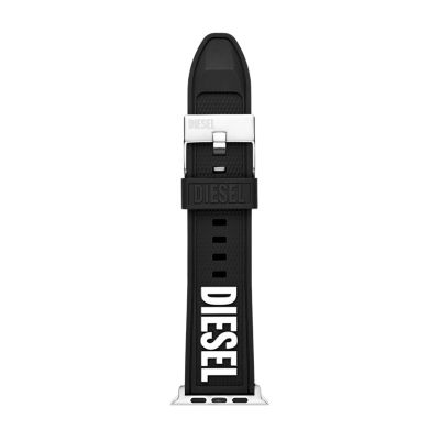 Bracelet Diesel en silicone, noir, pour Apple Watch® de 42/44/45 mm