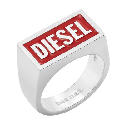 Diesel Stainless Steel Logo Ring