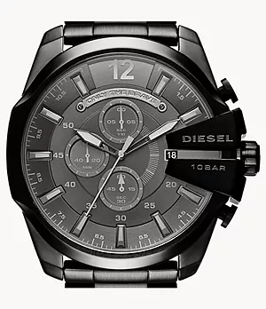 Diesel Men's Mega Chief Chronograph Black Stainless Steel Watch