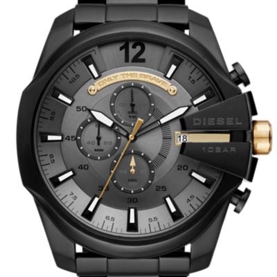 Diesel Men's Mega Chief Chronograph Black Stainless Steel Watch
