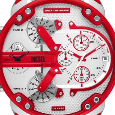 Diesel Mr. Daddy 2.0 Chronograph Red Lacquer and Stainless Steel Watch