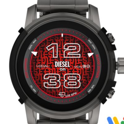 Diesel Smartwatch Griffed Edelstahl anthrazit
