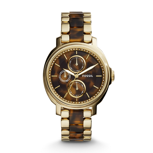 Chelsey Multifunction Tortoise and Acetate Watch - Fossil