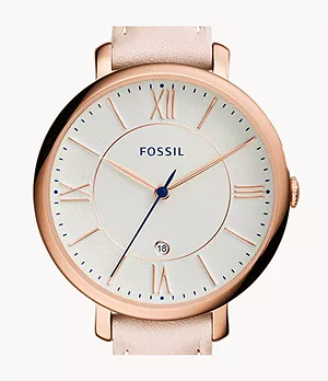 Jacqueline Date Blush Leather Watch