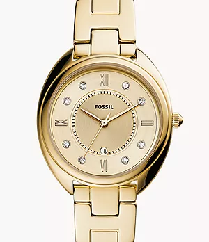 Gabby Three-Hand Date Gold-Tone Stainless Steel Watch