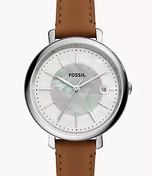 Jacqueline Solar-Powered Brown Leather Watch