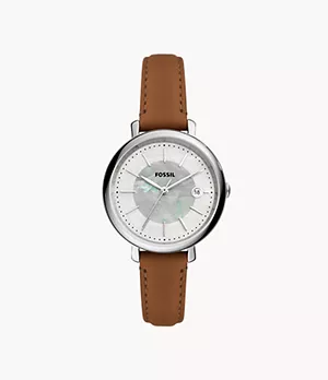 Jacqueline Solar-Powered Brown Leather Watch