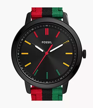 Black History Month Limited Edition Minimalist Three-Hand Multicolor rPET Watch
