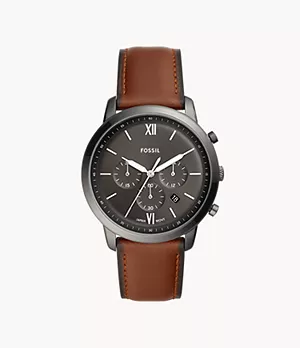 Neutra Chronograph Amber Leather Watch