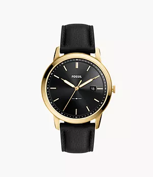 The Minimalist Solar-Powered Black Leather Watch