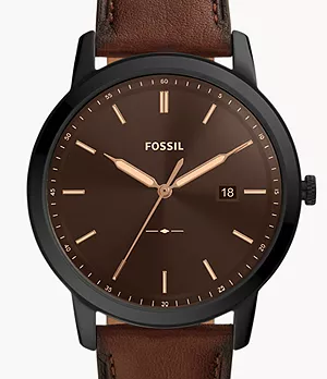 The Minimalist Solar-Powered Brown Leather Watch