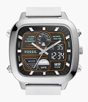 Retro Analog-Digital Stainless Steel Watch