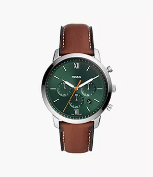 Neutra Minimalist Chronograph Brown Leather Watch