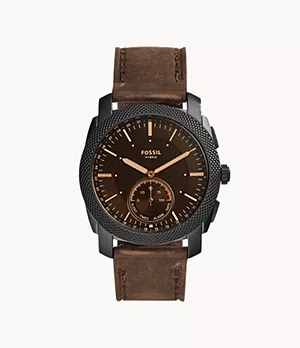 Hybrid Smartwatch Machine Dark Brown Leather
