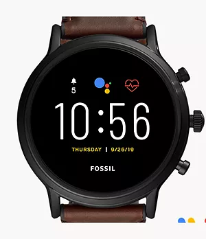 Gen 5 Smartwatch The Carlyle HR Dark Brown Leather and Rubber