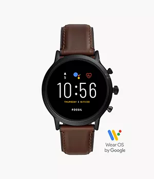 Gen 5 Smartwatch The Carlyle HR Dark Brown Leather and Rubber