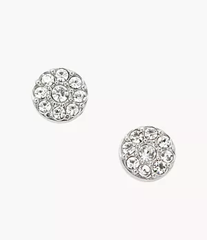 Sutton Disc Silver-Tone Stainless Steel Stud Earring