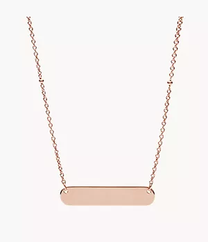 Plaque Rose-Gold-Tone Steel Necklace