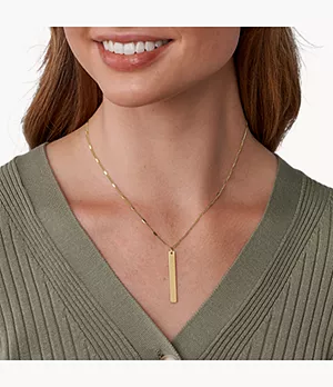 Lane Bar Gold-Tone Stainless Steel Necklace