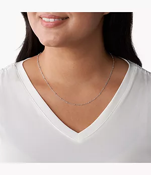 Corra Oh So Charming Long Stainless Steel Chain Necklace