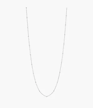 Corra Oh So Charming Long Stainless Steel Chain Necklace