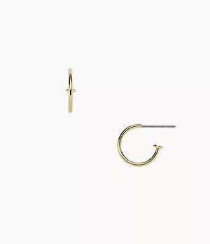 Corra Oh So Charming Gold-Tone Stainless Steel Hoop Earrings
