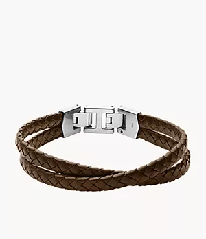 Leather Essentials Brown Leather Multi-Strand Bracelet