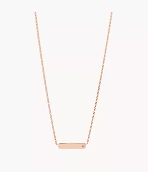 Lane Rose Gold-Tone Stainless Steel Bar Chain Necklace
