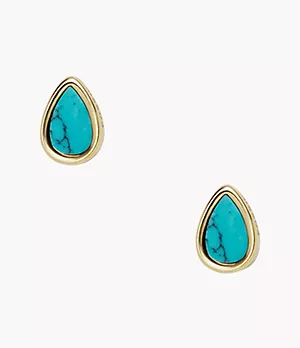 Val Tranquil Summer Turquoise Blue Stud Earrings