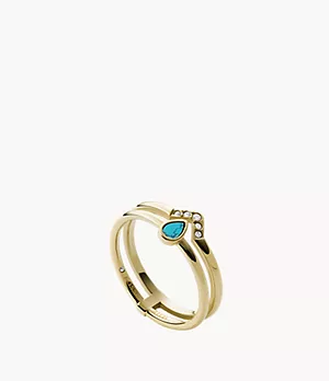 Val Tranquil Summer Turquoise Blue Stainless Steel Prestack Ring