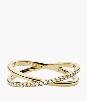 Sadie All Stacked Up Gold-Tone Stainless Steel Band Ring
