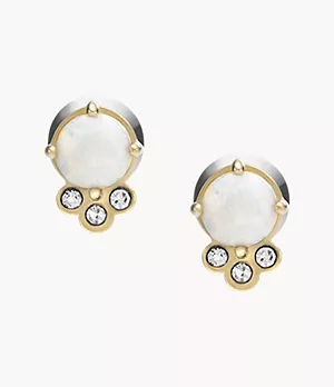 Val Celestial White Opal Stud Earring
