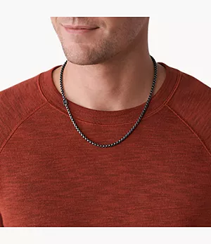 Vintage Casual Adventurer Silver-Tone Stainless Steel Chain Necklace