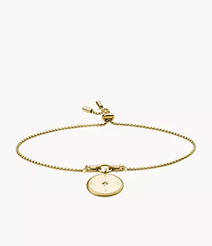 Georgia New Years Intentions Gold-Tone Stainless Steel Chain Bracelet