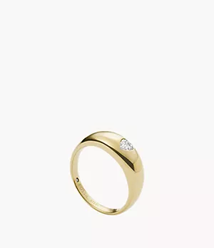 Sutton Valentine Heart Gold-Tone Stainless Steel Band Ring
