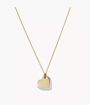Lane Two-Tone Stainless Steel Heart Chain Necklace
