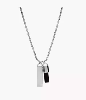 Joyful Expression Black Onyx Stainless Steel Pendant Necklace