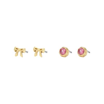 Barbie™ x Fossil Special Edition Gold-Tone Stainless Steel Earrings Set