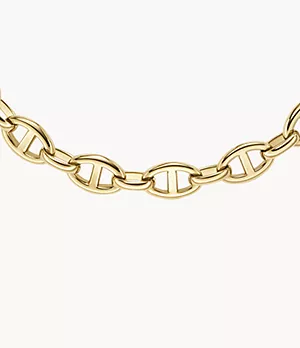 Collar de cadena de ancla Heritage D-Link de acero inoxidable en tono dorado