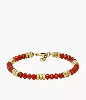 All Stacked Up Red Agate Beaded Bracelet