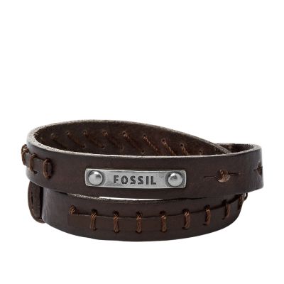 Brown Double-Wrap Leather Bracelet